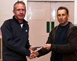 Paul Waterston receives his award at 
Keswick