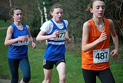 Under 13 Girls race at Elswick Harriers Road Races on Good Friday 