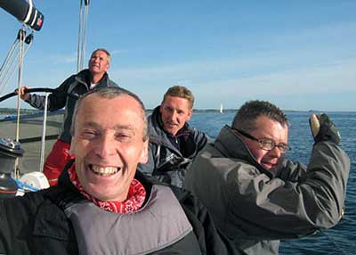 Bob Sewell on board ship