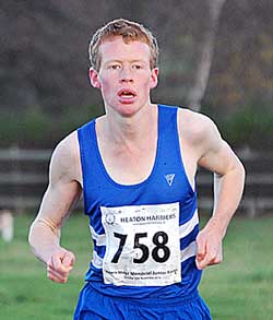 Jonnie Nisbet at the Heaton Harriers 
Road Races last Sunday.