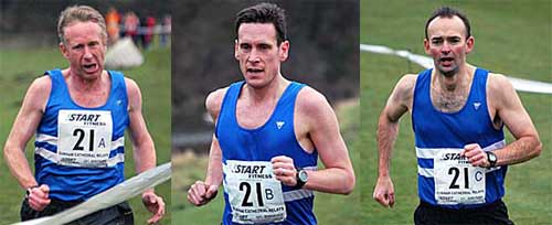 Morpeths Vets A Team in action at the Durham 
Cathedral Relays