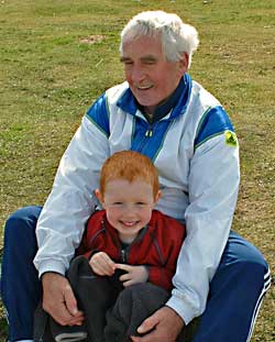 Jim Alder as he is now in 2006 with grandson